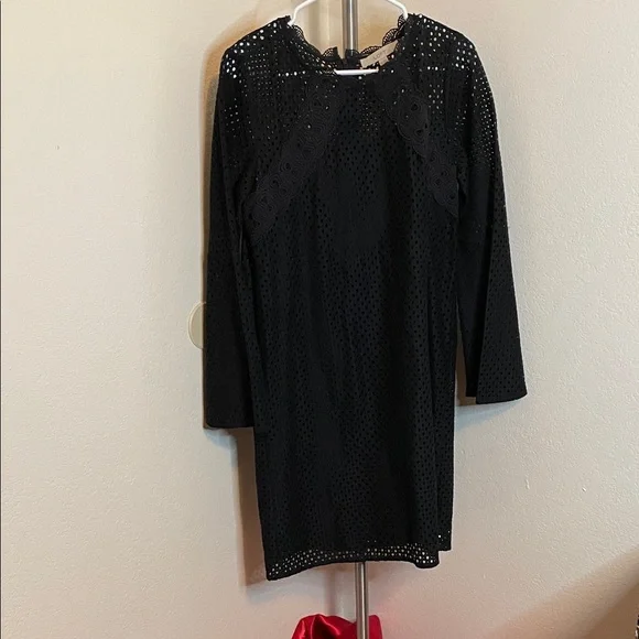 LOFT Black Long Sleeve Lace Dress Stevie nicks approved - Picture 2 of 8